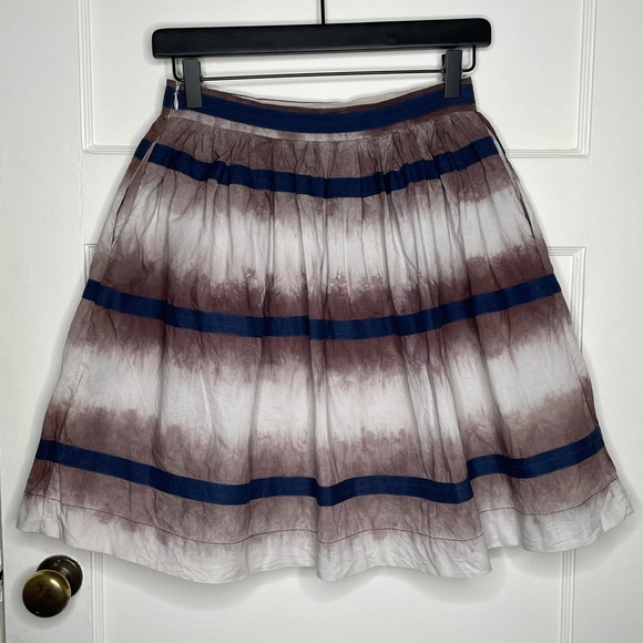Anthropologie Edme & Esyllte Tie Dye Boho Ombré Skirt 100% Cotton Size 0 - Picture 2 of 9